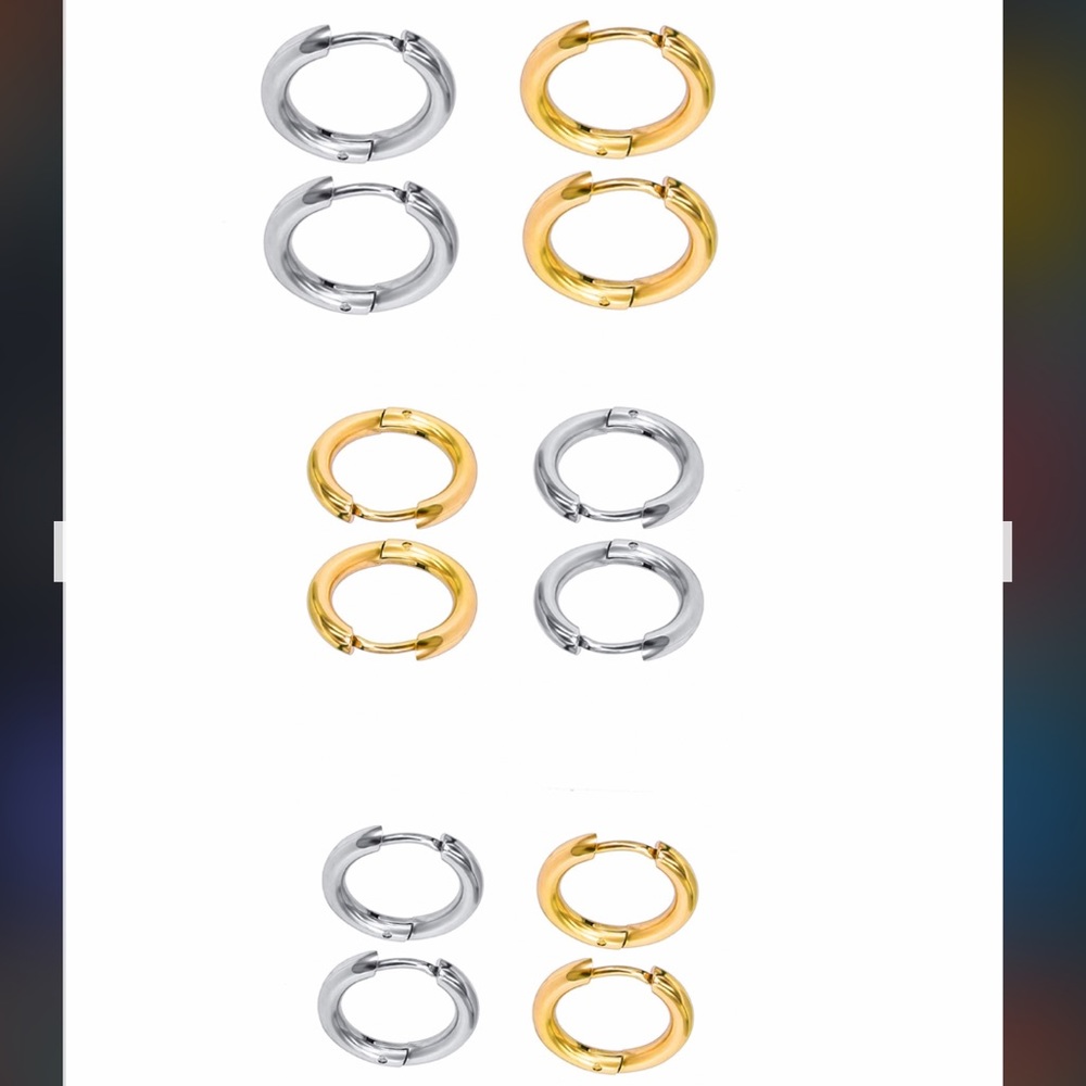 6-Pairs Cute Hoop Earrings for Women Men, Comfortable, Hypoallergenic Sensitive